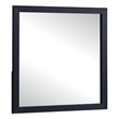 Benjara Dex Rectangular Dresser Mirror- Non-Beveled Glass- Black Wood-Melamine