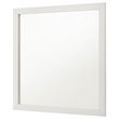 Benjara Dex Rectangular Dresser Mirror- Non-Beveled Glass- White Wood-Melamine
