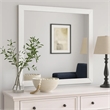 Benjara Dex Rectangular Dresser Mirror- Non-Beveled Glass- White Wood-Melamine