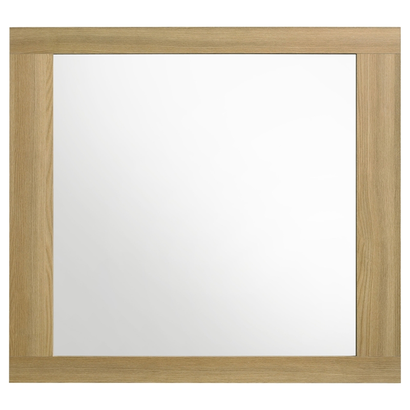 Benjara Hyle Rectangular Dresser Mirror- Italian-Inspired Design- Brown Wood