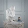 Benjara Roy Abstract Contemplative Man Figurine- White Resin Art- 27 Inch