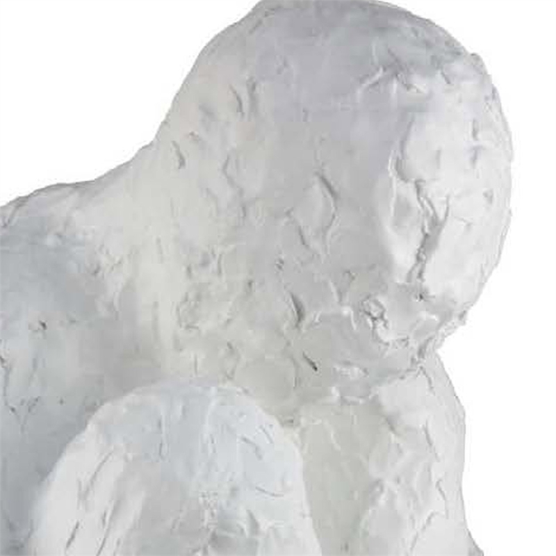 Benjara Roy Abstract Contemplative Man Figurine- White Resin Art- 27 Inch