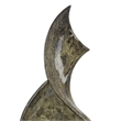 Benjara Tabletop Accent Decor- Gray Green Resin- Black Metal Support- 22 Inch