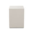 Benjara Viko Square Side End Table- White Wood Faux Concrete Finish- 20 Inch