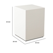 Benjara Viko Square Side End Table- White Wood Faux Concrete Finish- 20 Inch