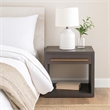 Benjara Ceny Side End Table- 1 Drawer- Gray Oak Solid Mango Wood- 26 Inch