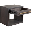 Benjara Ceny Side End Table- 1 Drawer- Gray Oak Solid Mango Wood- 26 Inch