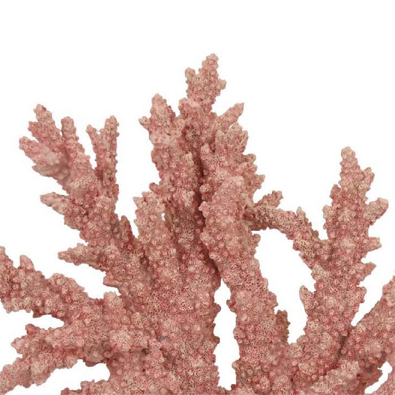 Benjara Coral Tabletop Decoration- Pink Resin with Acrylic Base- 13 Inch