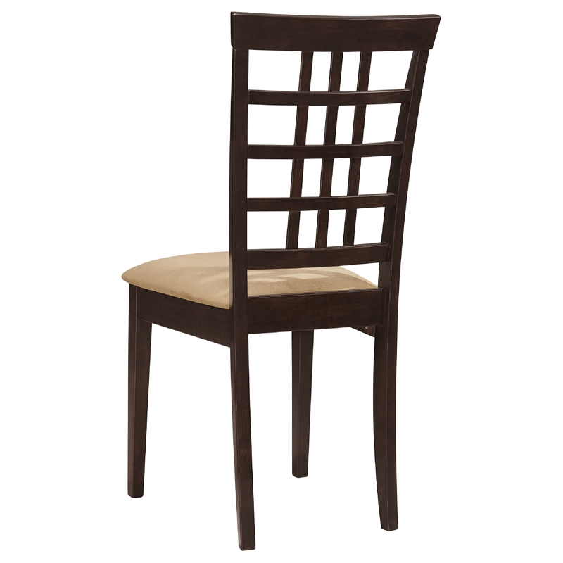 Benjara Elso 4pc Dining Set- Table w Drop Leaf- Brown- 3 Lattice Style Chair