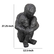 Benjara Roy Abstract Contemplative Man Figurine- Black Resin Art- 27 Inch