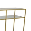 Benjara Woly Plant Stand Rack- 2 Glass Shelves- 59