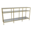 Benjara Woly Plant Stand Rack- 2 Glass Shelves- 59