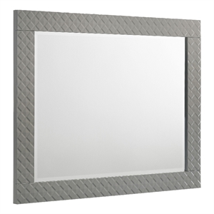 Benjara 37&quot Ivon Dresser Mirror- Gray High Gloss Finish- Rectangular