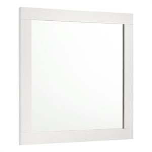 Benjara 35&quot Caer Dresser Mirror- White Wood Frame with Beveled Glass