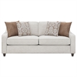 Benjara Kristy 2pc Modern Sofa Set- Sloped Track Arms- Beige Chenille