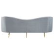 Benjara Enzo 2pc Living Room Sofa Set- Modern Curved- Gray Channel Tufted Velvet