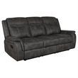 Benjara Tom 2pc Manual Reclining Sofa and Loveseat Set- Black Microfiber