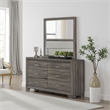 Benjara Reay Rectangular Dresser Mirror- Flat Glass Design- Oak Brown Wood