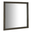 Benjara Reay Rectangular Dresser Mirror- Flat Glass Design- Oak Brown Wood