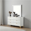 Benjara Dle Rectangular Dresser Mirror- Flush Frame- Flat Glass- White Wood