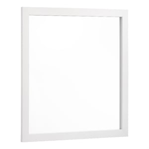Benjara Dle Rectangular Dresser Mirror- Flush Frame- Flat Glass- White Wood