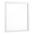 Benjara Dle Rectangular Dresser Mirror- Flush Frame- Flat Glass- White Wood
