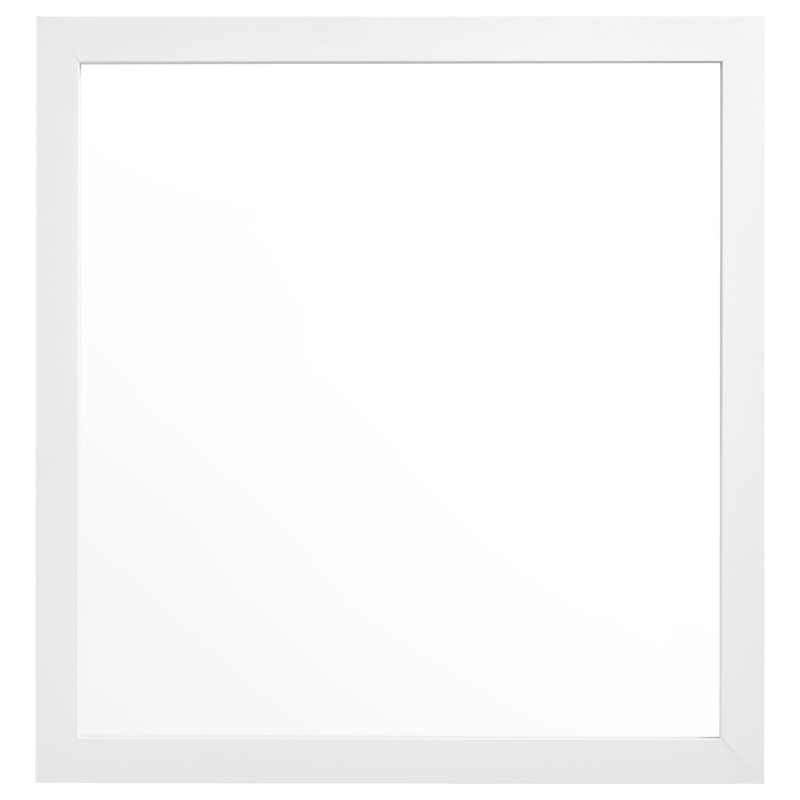 Benjara Dle Rectangular Dresser Mirror- Flush Frame- Flat Glass- White Wood