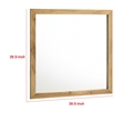 Benjara Wemy Rectangular Dresser Mirror- Flat Glass Design- Natural Pine Wood