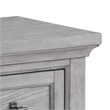 Benjara Bix Nightstand- 2 Dovetail Drawers- Bronze Handles- Light Gray