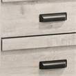 Benjara Velz Nightstand- 2 Drawers- Metal Finger Pull Handles- Weathered Beige