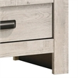 Benjara Velz Nightstand- 2 Drawers- Metal Finger Pull Handles- Weathered Beige