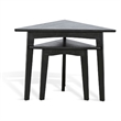 Benjara Liom Nesting Side Table Set of 2- Triangular Top- Black Solid Mindi Wood