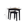 Benjara Liom Nesting Side Table Set of 2- Triangular Top- Black Solid Mindi Wood