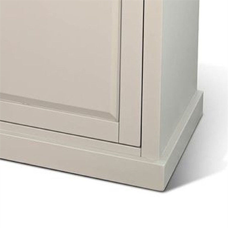 Benjara Loma Sideboard Buffet Server- 95 Inch- 4 Cabinet Doors- Light Gray Wood