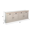 Benjara Loma Sideboard Buffet Server- 95 Inch- 4 Cabinet Doors- Light Gray Wood