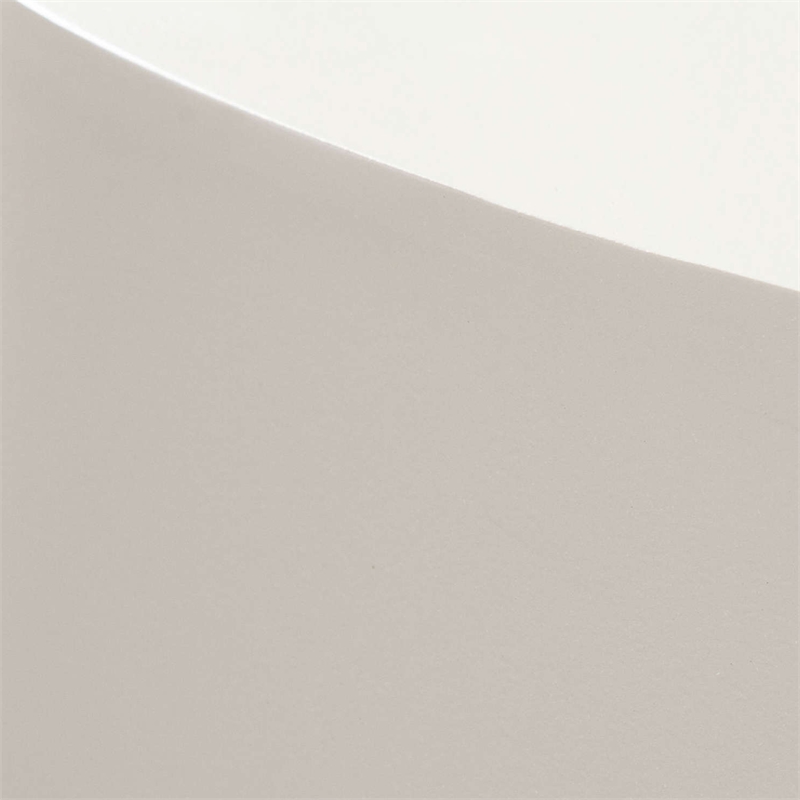 Benjara Viko Round Coffee Table- White Wood Faux Concrete Finish- 39 Inch