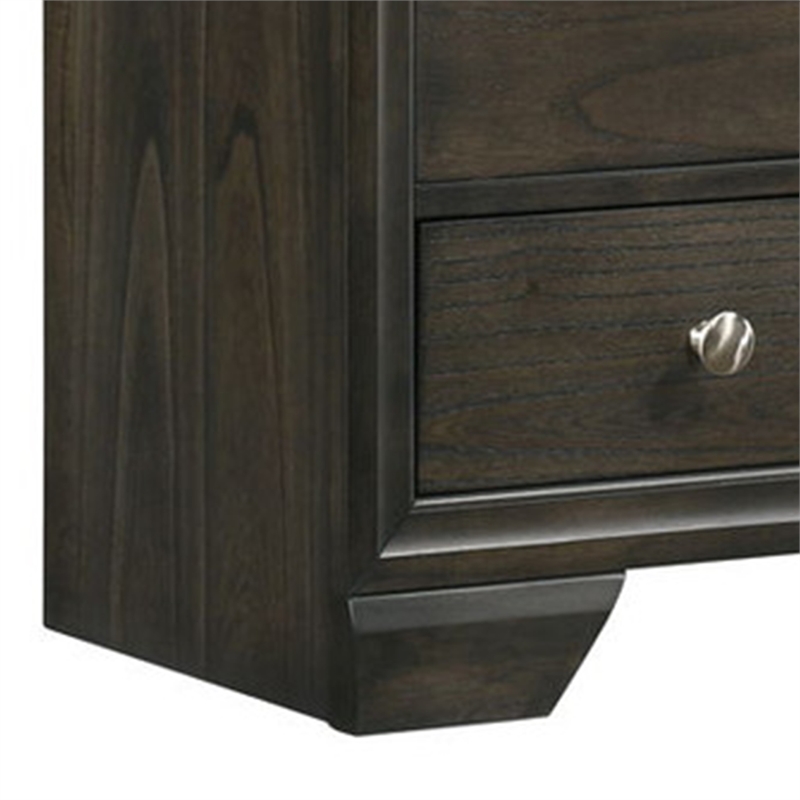 Benjara Jeni TV Media Console- Sliding Doors- 2 Drawers- Rustic Dark Gray