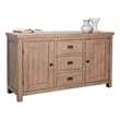 Benjara Camie Buffet Server- 3 Drawers- 2 Cabinets- Wine Racks- Brown Mahogany
