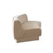 Benjara Zema Curved Armless Sofa- Curved Modular Design- Camel Brown Fabric- 84