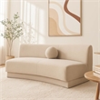 Benjara Zema Curved Armless Sofa- Curved Modular Design- Camel Brown Fabric- 84