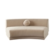 Benjara Zema Curved Armless Sofa- Curved Modular Design- Camel Brown Fabric- 84