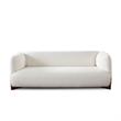 Benjara Kiol Sofa- 3 Accent Pillows- White Padded Polyester Seating- 88 Inch