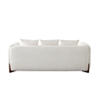 Benjara Kiol Sofa- 3 Accent Pillows- White Padded Polyester Seating- 88 Inch