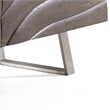 Benjara Cid Finn Sideboard Buffet Server Cabinet- 4 Door- Gray- Silver 71 Inch