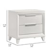 Benjara Ressy Nightstand with 2 Drawer- Silver Metal- Contemporary White Wood