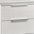 Benjara Ressy Nightstand with 2 Drawer- Silver Metal- Contemporary White Wood