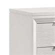 Benjara Ressy Nightstand with 2 Drawer- Silver Metal- Contemporary White Wood