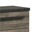 Benjara Ruthe Nightstand with 2 Drawers- Wide Top- Ebony Black- Gray Wood
