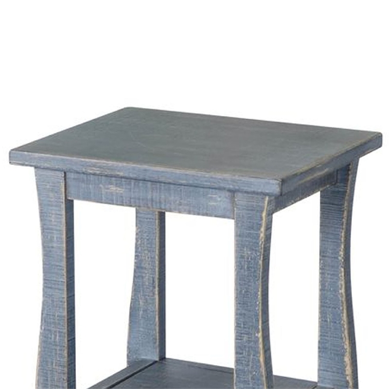 Benjara 11x14 Top Zela Small Side End Table - Ocean Blue
