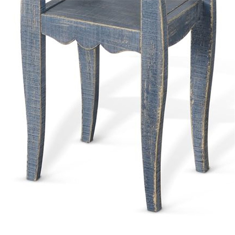 Benjara 11x14 Top Zela Small Side End Table - Ocean Blue